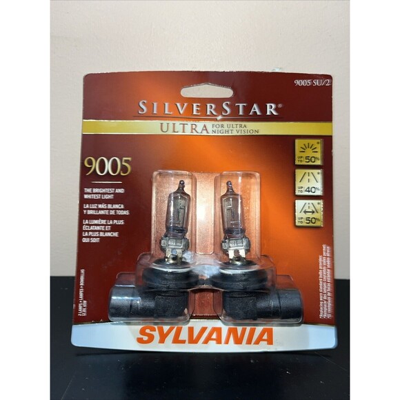 Sylvania Silverstar ULTRA 9005 Headlight 2 Sets 4 Bulbs Total OPEN BOX 10/18 - Picture 2 of 3